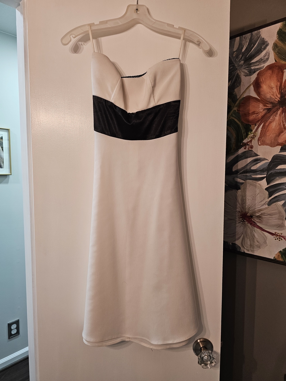 Ruby Rox White Strapless Dress with Black Bandeau